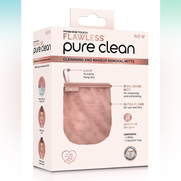 NIB - Finishing Touch Flawless - Pure Clean - 7 Day Facial Cleansing Mitt Set - Picture 2 of 9